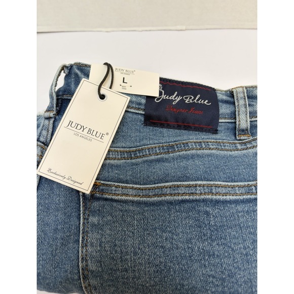 Judy Blue Pants - Judy Blue NWT Hi-Rise Star Embroidery Jean Denim Shorts Size Large Style #150069